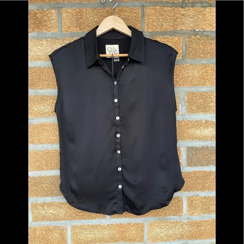 Chaser silk button down shirt medium